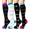 ACTINPUT 4 paia di calze a compressione per uomo e donna, colorate, per sport, aereo, corsa, viaggi, ciclismo, infermieri
