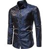 Kobilee Camicia Uomo da Cerimonia Regular Abito Leggero Nera Camicia Elegante Elasticizzata Fantasia Camicia Bianca Taglie Forti Slim Fit Camicia Seta No Stiro Manica Lunga