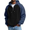 Generico Felpa Uomo con Cappuccio Invernale con Mezza Zip - Hoodie Girocollo Casual da Confortabile, Felpe a Taglio Largo con Tasche e Polsini Elastici