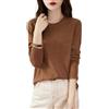 Chanyarn Donna 100% Lana Merino Maglie Termiche Maglietta Girocollo Manica Lunga Viaggio Escursionismo T-Shirt Termiche Base Layer (Caramel,L)