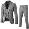 Generico Abito da Uomo 3 Pezzi Completo Eleganti in Matrimonio e Slim Fit Blazer Gilet Pantaloni