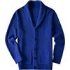 ZHILI Cardigan di Spessore Slim Fit Casual del Collo di Scialle degli Uomini_Blue_X-Large