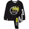 DC Comics Batman Pigiamas Boys Bambini Black Lunga Lunghezza T-Shirt PJ