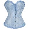 Shyllin Corsetto per Donne, Corpetto Top in Pizzo, Sexy Burlesque Overbust Corsetti Bustino Vintage Gotico Nero,Halloween Carnevale Natale balli feste (IT, Testo, XL, Regular, Regular, Light blue)