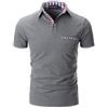 STTLZMC Moda Polo Uomo Manica Corta con Plaid Cotone T-Shirt Tops Tennis,Grigio,M