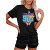 hohololo 80s Baby 90s - Maglietta da donna vintage Batik anni '90, stile retrò anni '80, Nero , XL