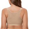 MELENECA Donna Reggiseno Posturale con Chiusura Frontale Post Chirurgia Supporto per la Schiena - Senza Ferretto Non Imbottito Mandorla 6D