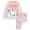 Disney Gli Aristogatti Marie Bambina Pigiama | Pigiami grafici a Righe a Righe a Maniche Lunghe per Bambini in Rosa | Regalo di Merchandising per Indumenti da Notte