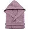 Cieffepi Home Collections SOLO MIO BASIC Accappatoio personalizzato unisex adulto con cappuccio in spugna di puro cotone (S, Malva)
