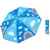 alldomess Ombrello Pieghevole Bambino Automatico,Ombrello Antivento Anti-UV con Strisce Riflettenti 360°,Leggero Compatto Ombrelli Anti-Riciclaggio Sicuro per Bebè, Ragazze e Ragazzi,Arcobaleno