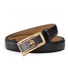 WRJAHCG Cintura Donna Pelle Cricchetto, Cinture da Donna Regolabile Moda, Cintura Sottile Casuale con Fibbia Automatica Decorativa in Lega Quadrata con Motivo Cavo,Nero,110CM/43.3''