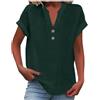 Generico Camicette Donna Estive - Women's Summer Tank Loose Fit Pleated V Neck Sleeveless Top Curved Hem FlowyCamicia Manica Corta Casacca Camicia Lino Taglie Forti Abbigliamento Maglie 2026