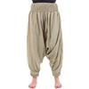 FANTAZIA Pantaloni alla turca con elastico, tinta unita, cavallo basso, stile sarwel indiano ecru Taglia unica