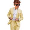 Leader of the Beauty Smoking da ragazzo in lino 2 pezzi slim fit abiti formali per matrimonio