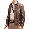 Jorde Calf Raiders of The Lost Ark Indiana Jones Harrison Ford Vintage Marrone Bomber Giacca in Pelle Di Vacchetta, Marrone, XS