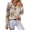 Generic Donna Pullover Maglia Cotone Manica Lunga Donna Maglione Casual in Maglia A Tinta Unita con Scollo A V Manica Lunga E da Primavera E Autunno Inverno Maglioni da Natalizia