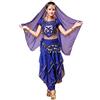 Hibasing Danza del Ventre Costume per Donne, 4 Pezzi Danza Indiana Outfits Top + Pantaloni + Catena in Vita + Catena Testa Foulard