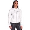 D'Arienzo Giacca Pelle Bianca Donna Vera Pelle Giubbotto Biker Made in Italy Giulia L/Bianco