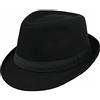 CXQRR Cappello Fedora classico in feltro da donna a tesa corta cappello nero Manhattan gangster jazz cappello unisex