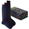 Ciocca Scatolina Regalo 2/3 Paia calze fantasia Uomo - Made in Italy - Idea regalo in caldo cotone Morbide e Confortevoli [BOXWEB3_POIS_40/45_1]