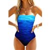 Holipick Costume da Bagno Senza Spalline da Donna | Fascia elegante, arricciata sul davanti, copertura completa, cuscinetti push-up, spallacci rimovibili