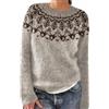 Generic Maglia Islandese Donna, Maglia Norvegese Donna Inverno Calda 2025 Maglia Donna Senza Cappuccio Maglione Top Taglia Grande Mohair Maglia Jacquard Irlandese Maglione Elegante Con Motivo a Intreccio