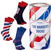Rainbow Socks - Barber Socks Box - Calzini da uomo Novelty Barbier - Novlety calzini regalo per parrucchieri e barbieri - 3 paia, Calzini da barber, 41-46
