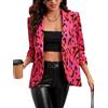 oneforus Donne Multicolor 3D Stampato Blazers Giacche Casual Manica Lunga Cardigan Lavoro Suit Blazer Street Wear