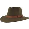 Hut Breiter Breiter Cappello in Feltro da Trekking 100% Lana Fedora Impermeabile Pieghevole, Cinturino in Pelle, Uomo e Donna Verde Oliva 55