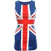 I LOVE FANCY DRESS LTD Vestito da donna con motivo bandiera Union Jack, rosso, bianco e blu, abito classico delle icone della musica anni '90/pop britannico, per VE Day/feste in maschera, Blu, S