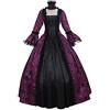 Generico Vestito Palazzo Elegante Medioevo Donna -Retro Victorian-Costume da Dama dell'800-Costume Carnevale Donna-Carnevale Veneziano-Abito Masquerade Lolita Party Festa da Ballo Halloween Vestiti