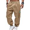 OLIPHEE Pantaloni Cargo Uomo con Tasche e Coulisse Elastico in Vita Casual Pantaloni Pile Uomo Invernali Sportiva Jogging Fitness Tuta Ginnastica Outdoor Sweatpants Men Autunno