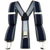 TigerTie - Bretelle unisex a Y con 3 clip molto robuste, a pois, lavorazione di alta qualità, larghezza 35 mm blu scuro, antracite, oro, argento. Taglia unica
