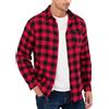 Yukiuiny Camicia Flanella a Quadri 100% Cotone per Uomo Maniche Lunghe - Blusa Casual con Chiusura a Bottoni(Rosso Nero,XL)