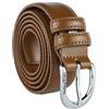 Laura Biagiotti Biagiotti Cintura Donna Sottile in Vera Pelle, Accorciabile con Scatola (Cognac 3 cm, S (105 cm))