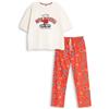 Disney Pigiama Rosso a Maniche Corte e Lunghe da Donna di High School Musical | Stampa della Squadra di Basket della Squadra Universitaria East High Wildcats | Abbigliamento da casa e da Notte