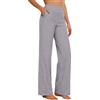 Generico Pantaloni Donna Estivi In Cotone - E Lino Eleganti Elastico Vita Alta Pantaloni Donna Larghi Curvy Leggeri E Comodi a Gamba Larga Casual Yoga Pantalone Gamba Dritta Con Tasche Per Busine Ufficio