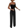 Generic Tuta Donna Elegante Cerimonia Jumpsuit Estiva Eleganti Pantalone Monopezzi e tutine Lunghe 2024 a Gamba Larga Lunghe Vita Alta Tailleur Intera Push Up Senza Maniche Playsuit Da Sera