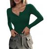 Totatuit T-Shirt Donna a Maniche Lunghe/Corta con Scollo a V Maglietta Casual Top Elegante Basic Magliette Tinta Unita Maglia Sexy Aderente Elasticizzato S-XXL