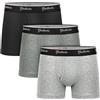 Gladbecke Boxer Uomo in Cotone Morbido Senza Etichette Che Danno Fastidio, Biancheria Intima Comoda e Traspirante, Pacco da 3, Taglia 3XL, Nero + Grigio Scuro + Grigio Chiaro