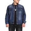 ANUFER Uomini vestibilità Ampia Vintage Giacca di Jeans Classico Cappotto Western Trucker Jeans