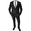 Evoga Abito Completo Uomo Sartoriale Elegante Casual (Nero, 54)
