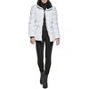 GUESS Cappotto trapuntato da donna con colletto in pelliccia sintetica, bianco, Large