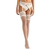 CALZITALY Pack reggicalze Pizzo e Calze per Reggicalze Velate con Banda Floreale, Calze per Reggicalze Sposa | S, M-L, XL, XXL, 3XL, 4XL | Made In Italy (Pack Triangoli, Avorio, 1/2)