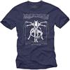 MAKAYA Abbigliamento Vintage - Alieno Maglietta Divertenti - T-Shirt Uomo Manica Corta Blu XXXXL