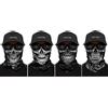 ShopINess Confezione da 4 Scaldacollo Tubolare Multiuso Unisex Traspirante per Moto Bici Sport Festival Halloween Carnevale Teschio (Teschio Bianco, Vampiro, Tattoo, Pirata)