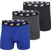 New Balance Boxer Uomo 12,7 cm No Fly Cotone 3 Pezzi, Nero/Blu/Dark Heather, M