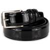 Emila Cintura uomo elegante di vernice nera lucida in vera pelle cinta cerimonia da ragazzo artigianale x abito per pantaloni 3,5 cm 35 classica matrimonio vestiti smoking belt 120 Vera Pelle Nero