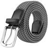 JUKMO Cintura Elastica Intrecciata per Uomo e Donna, Cintura in Tessuto Elastico Allungare in Confezione Regalo (Grigio, M-per Vita 81cm-90cm (Lunghezza 105cm))