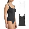 Risalti Canotta Donna Spalla Larga Bamboo Senza Cuciture 2 pz